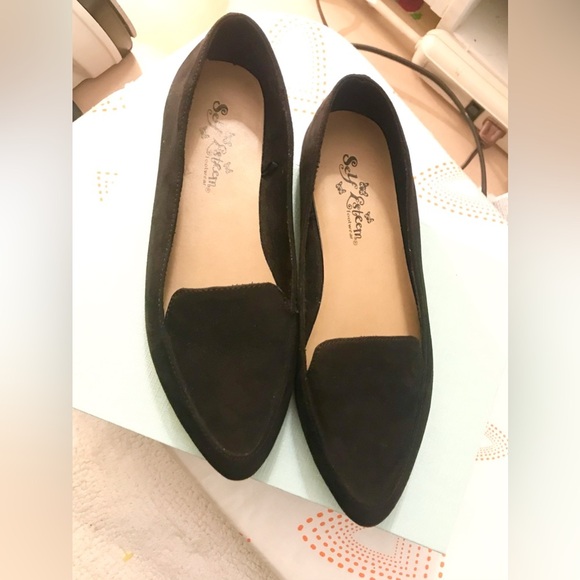 Self Esteem Shoes - 2 Pair Black Velvet Faux Suede Like Flats Size 6.5